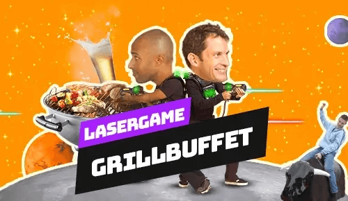 Lasergamen en grillbuffet